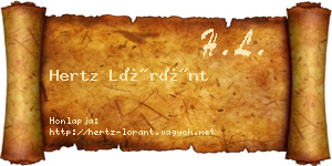 Hertz Lóránt névjegykártya